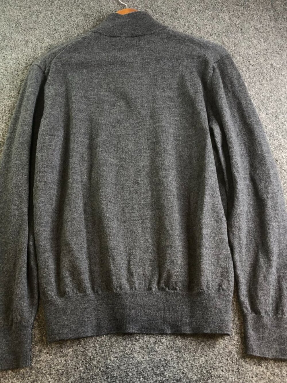 Collars & Co Pullover Sweater Mens XL Gray Australian Merino Wool 1/4 Zip - Picture 9 of 10